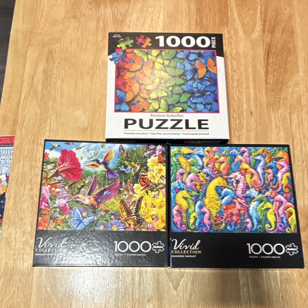 Colorful Creatures Puzzle Pack of 3, 1,00 pieces each
